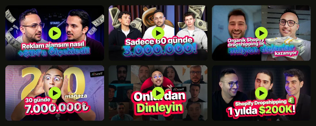 Courself mezun röportajları — gerçek öğrenci hikâyeleri YouTube serisi
